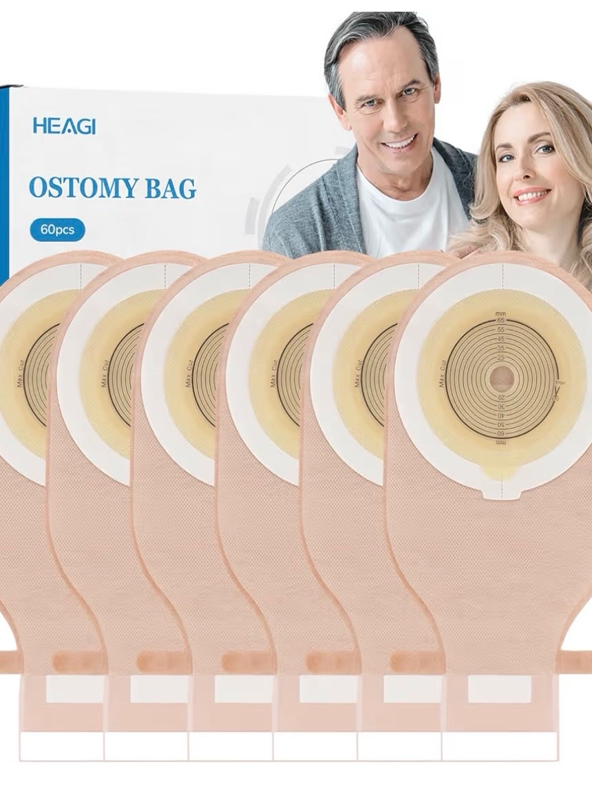 Heagi Ostomy Bags  Drainable Pouch 60pcs CutToFit Flat
